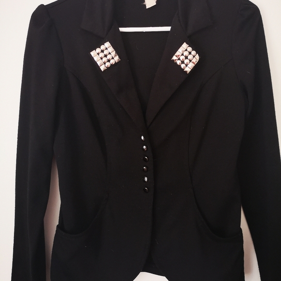 Vintage Cropped Blazer with Studded Collar - Picture 7 of 10
